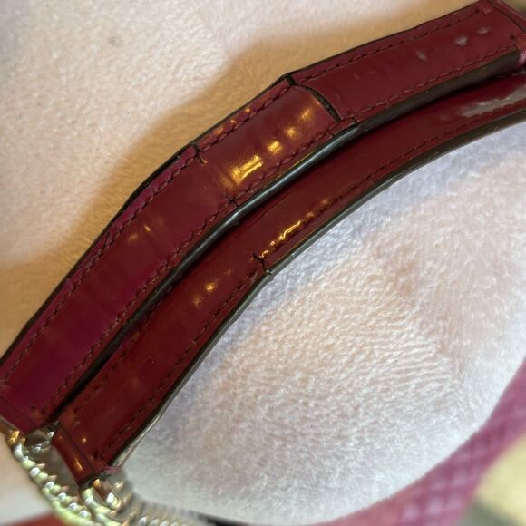 Coach Metro Quilted Leather Chain Tote Bag Cranberry Burgundy Large - Picture 10 of 14